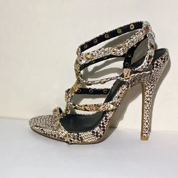 Wild Diva Lounge Snake Cage Stiletto shoes 6 NWT - Picture 2 of 14